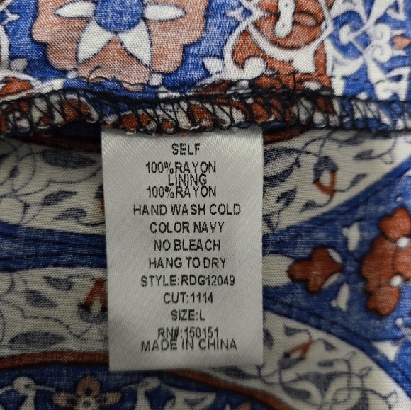 Ganji LA Blue Boho Maxi Dress with Paisley Print and Spaghetti Straps Size Large - Picture 11 of 11